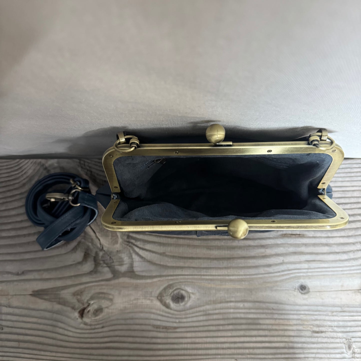 Leather Snap Clutch Two Strap