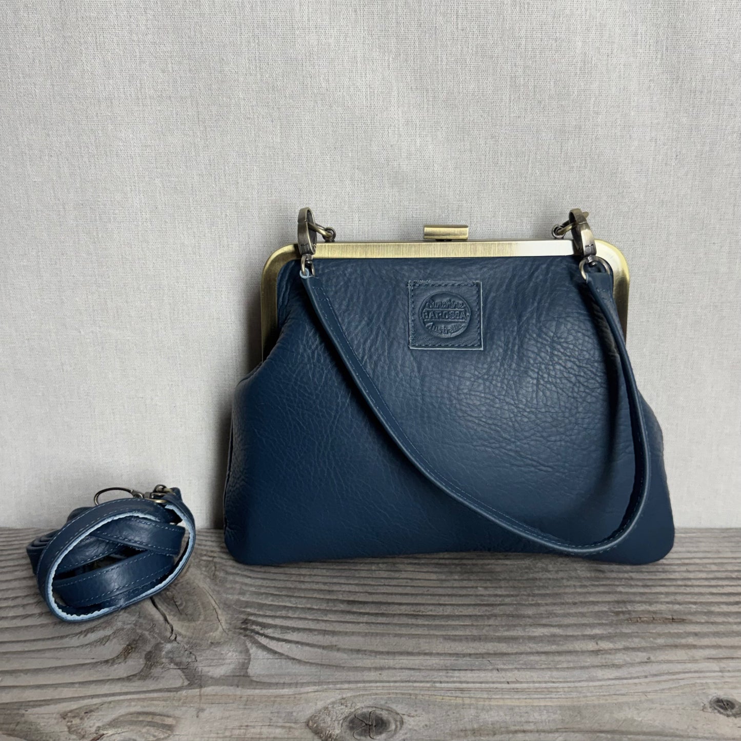 Leather Snap Clutch Two Strap