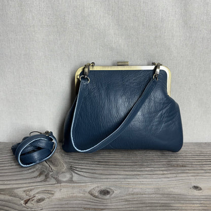 Leather Snap Clutch Two Strap