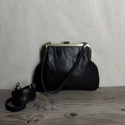 Leather Snap Clutch Two Strap