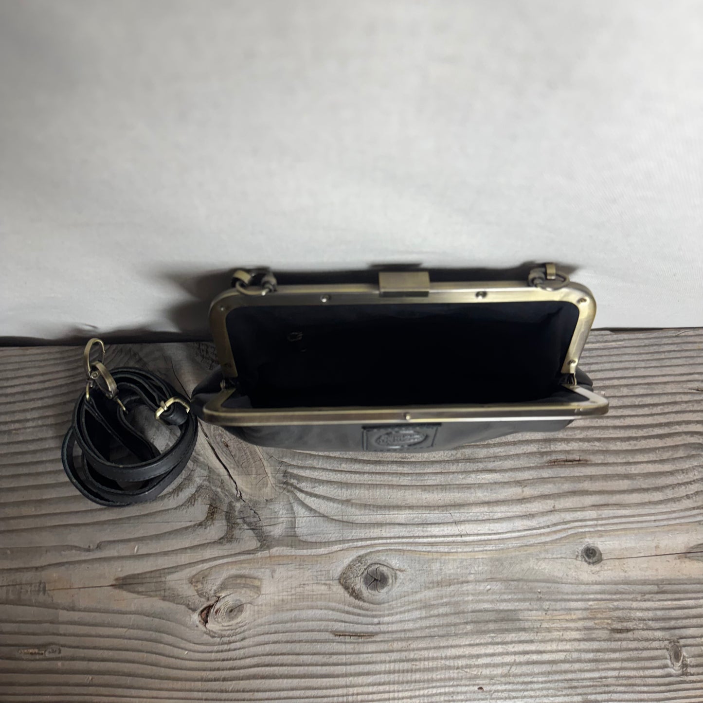 Leather Snap Clutch Two Strap