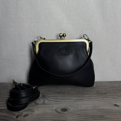 Leather Snap Clutch Two Strap