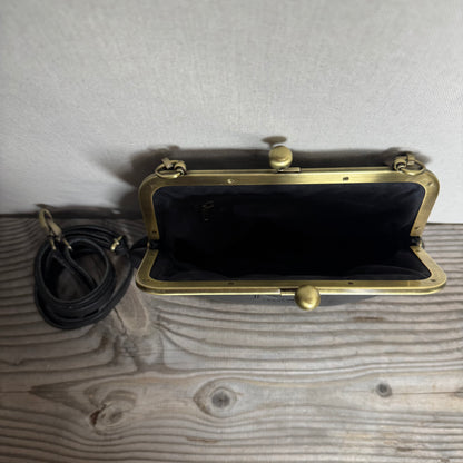 Leather Snap Clutch Two Strap