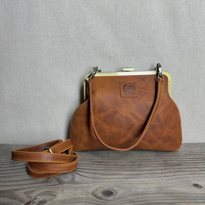 Leather Snap Clutch Two Strap