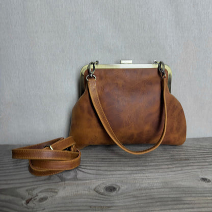 Leather Snap Clutch Two Strap