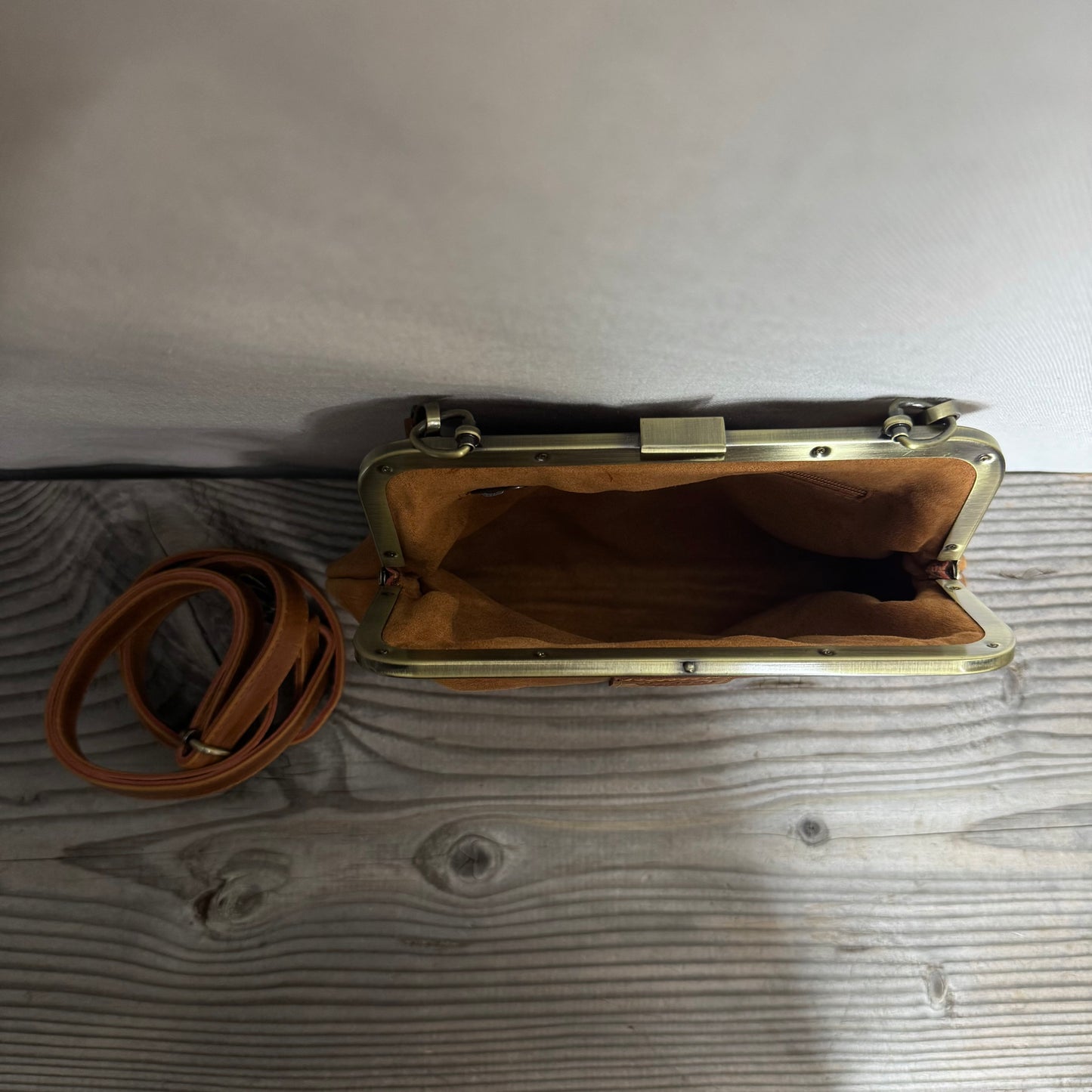 Leather Snap Clutch Two Strap