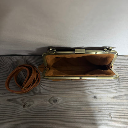 Leather Snap Clutch Two Strap