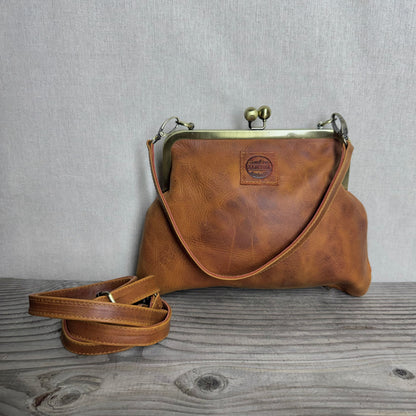 Leather Snap Clutch Two Strap