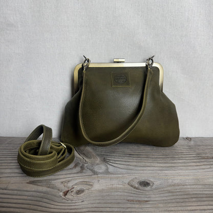 Leather Snap Clutch Two Strap