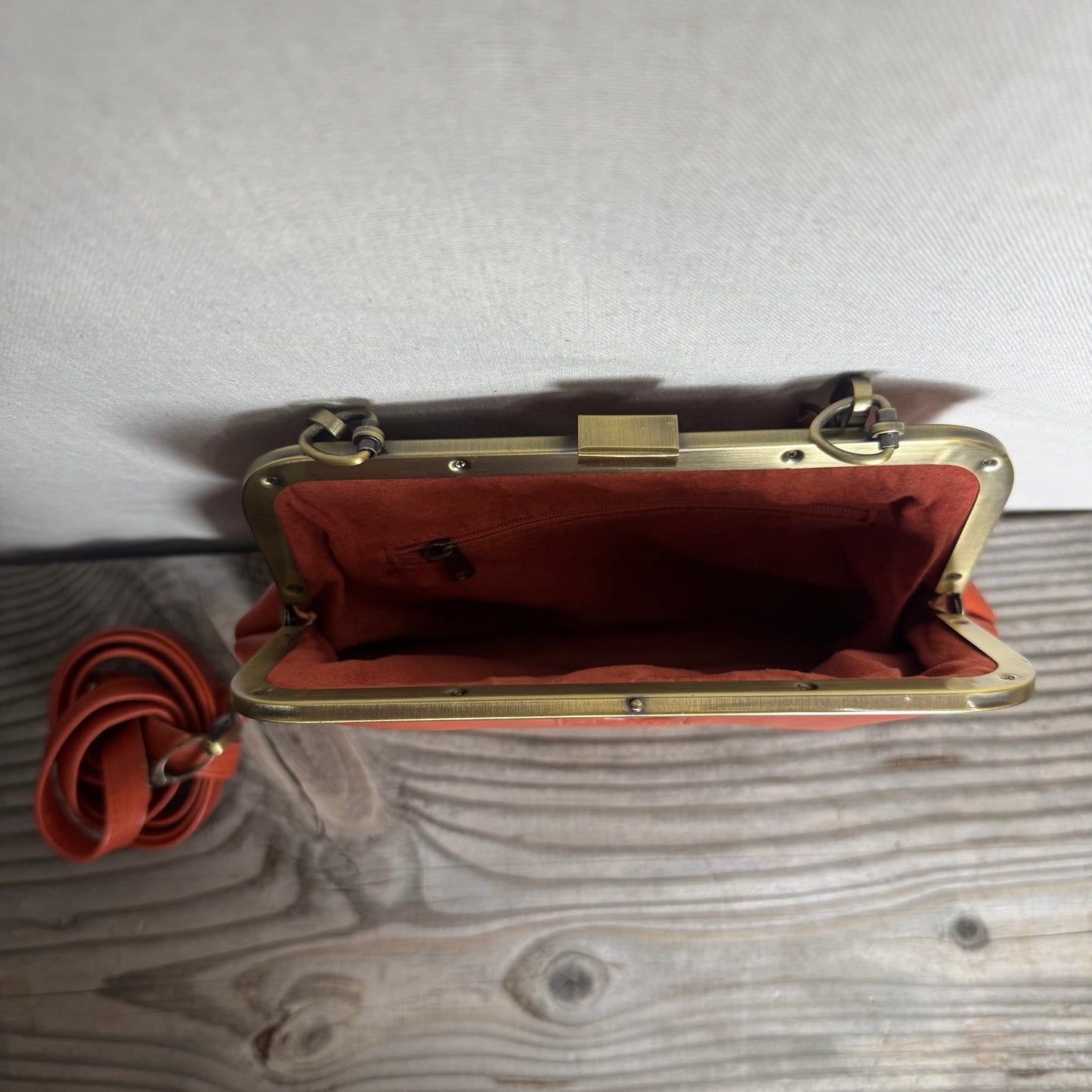 Leather Snap Clutch Two Strap
