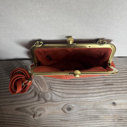 Leather Snap Clutch Two Strap