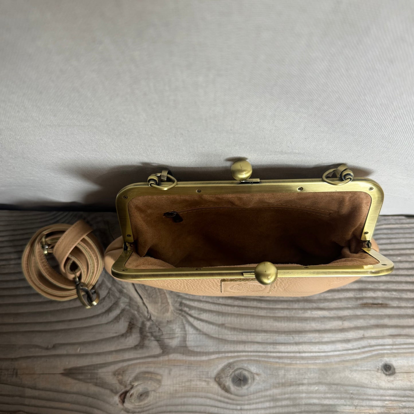 Leather Snap Clutch Two Strap