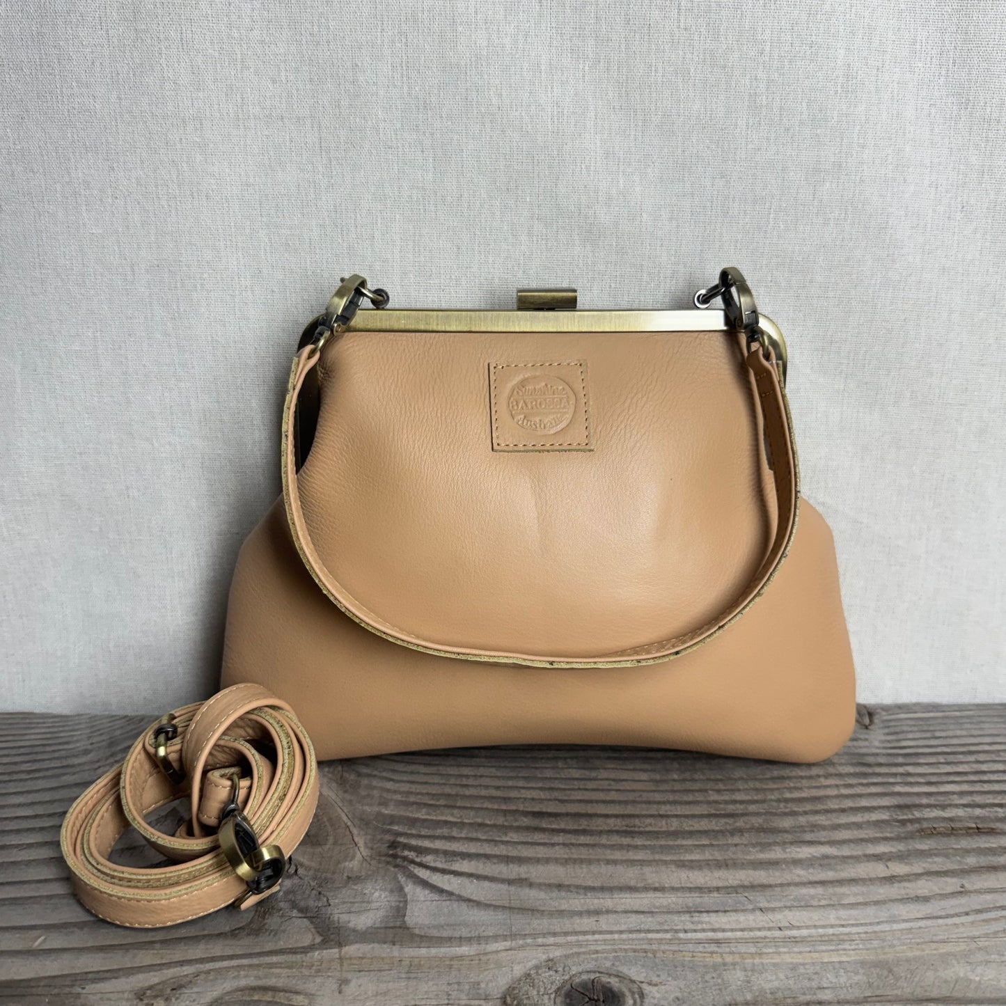 Leather Snap Clutch Two Strap