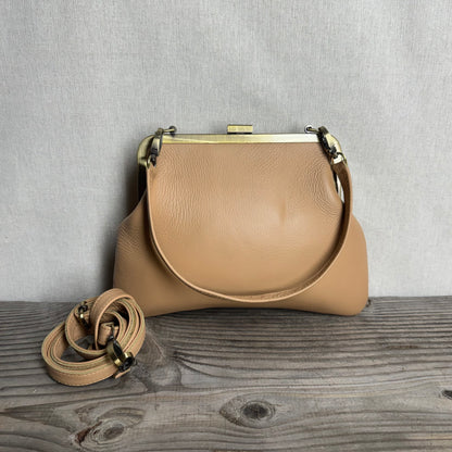 Leather Snap Clutch Two Strap