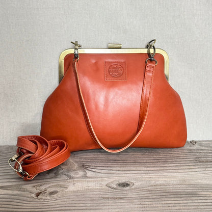 Leather Snap Clutch Two Strap