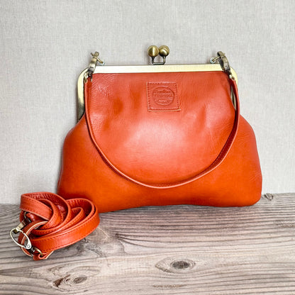 Leather Snap Clutch Two Strap