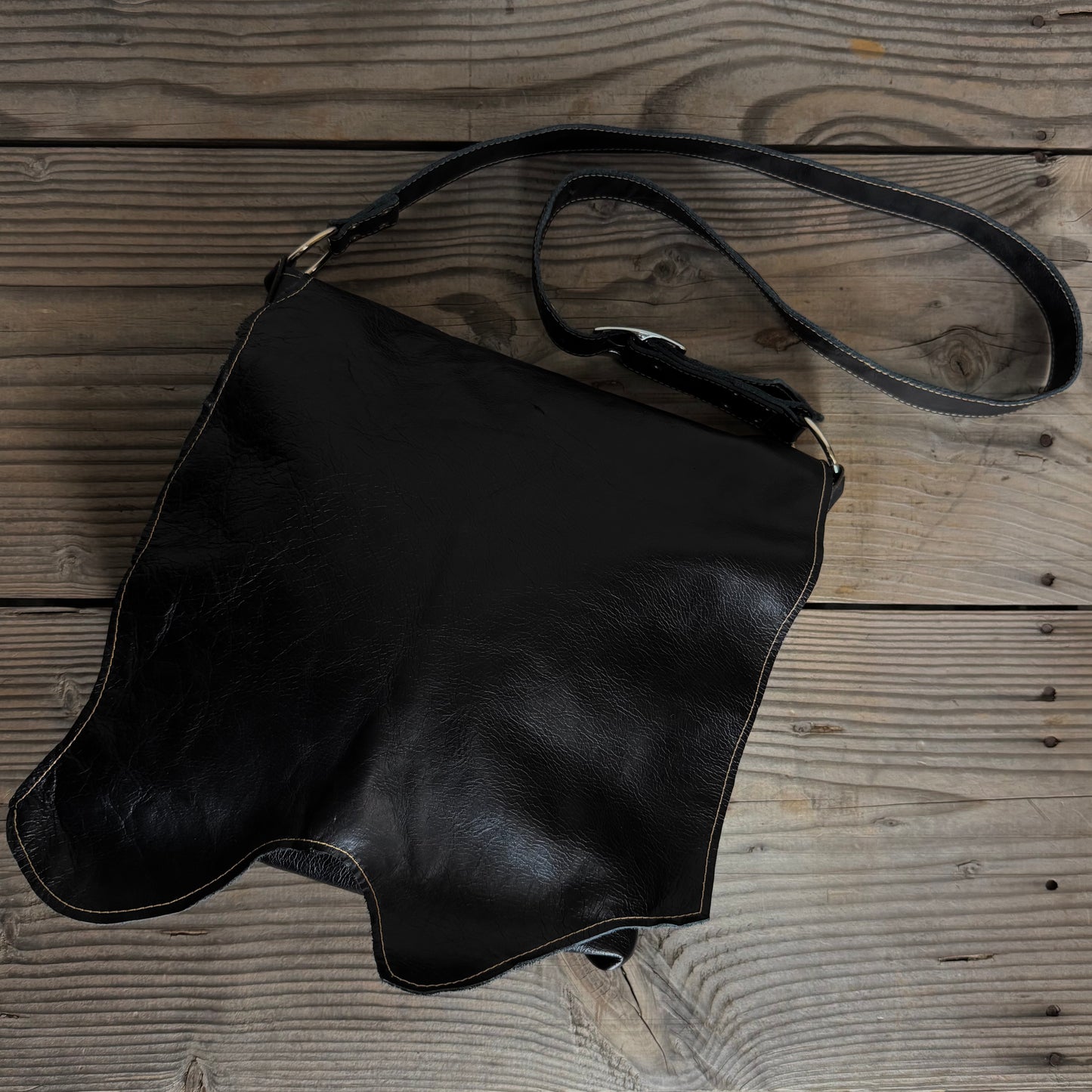 The Raw Black Slouch Bag
