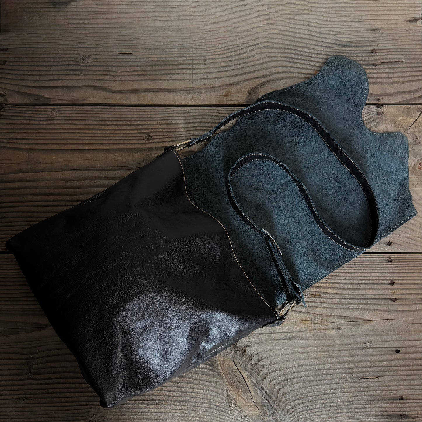 The Raw Black Slouch Bag
