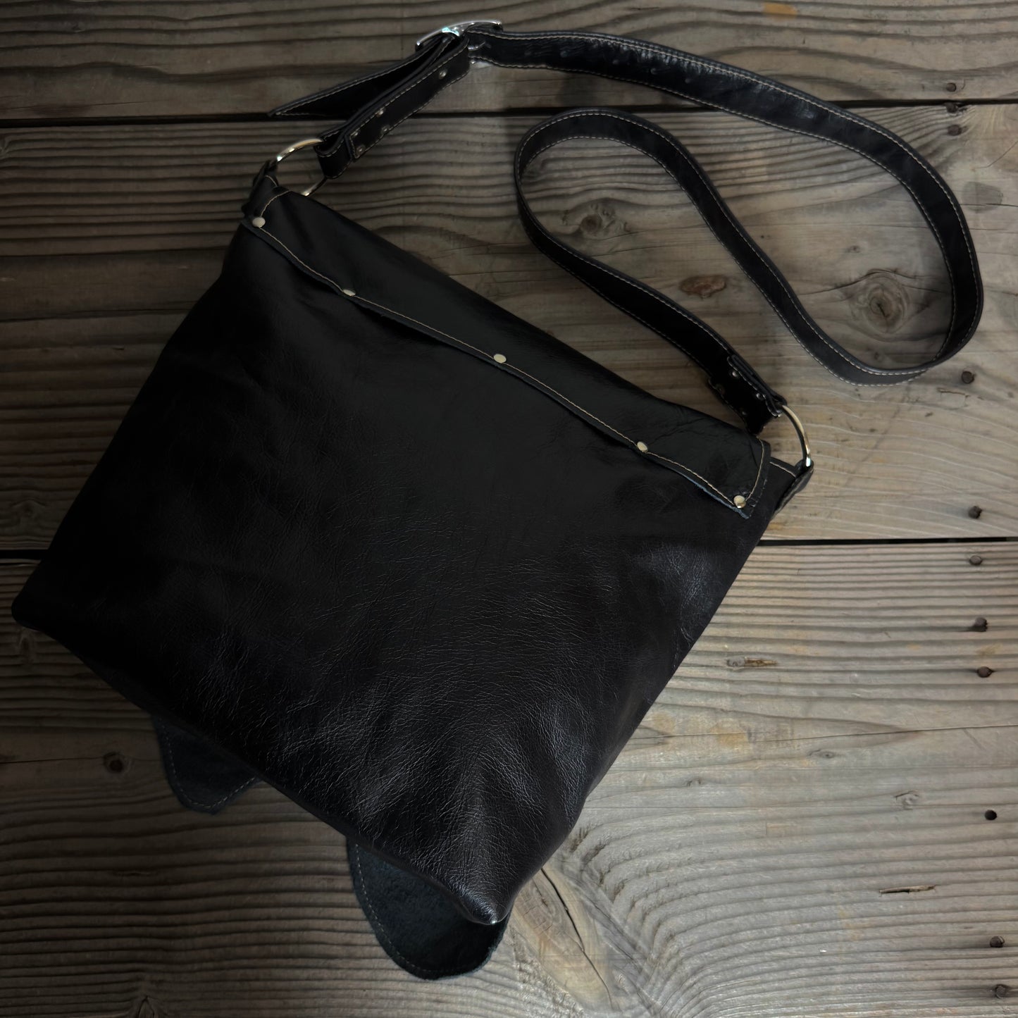 The Raw Black Slouch Bag