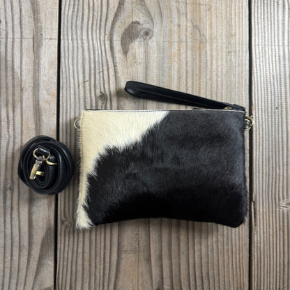 Cowhide Fur & Leather Clutch