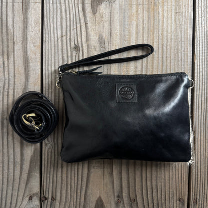 Cowhide Fur & Leather Clutch