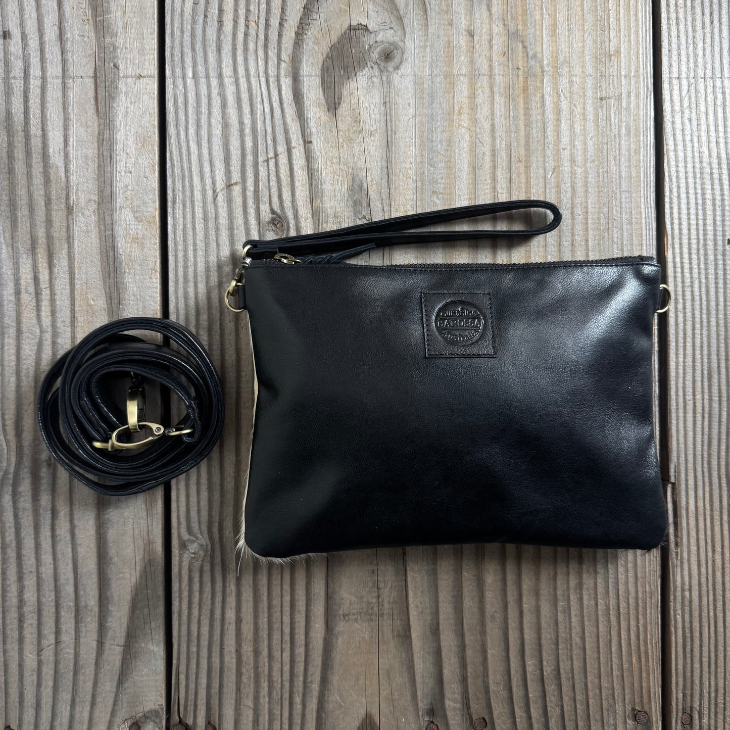 Cowhide Fur & Leather Clutch