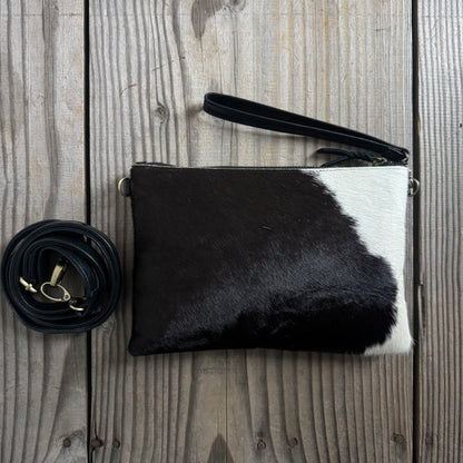 Cowhide Fur & Leather Clutch