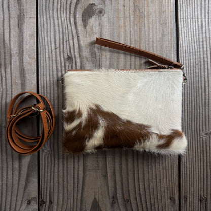 Cowhide Fur & Leather Clutch