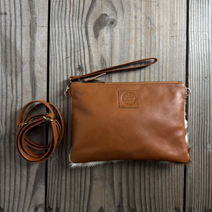 Cowhide Fur & Leather Clutch