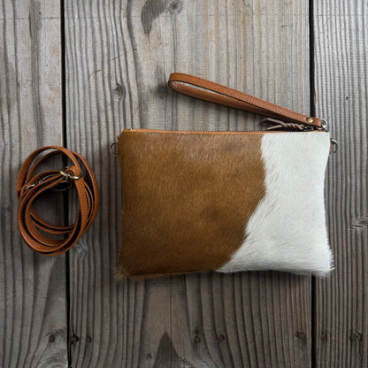 Cowhide Fur & Leather Clutch