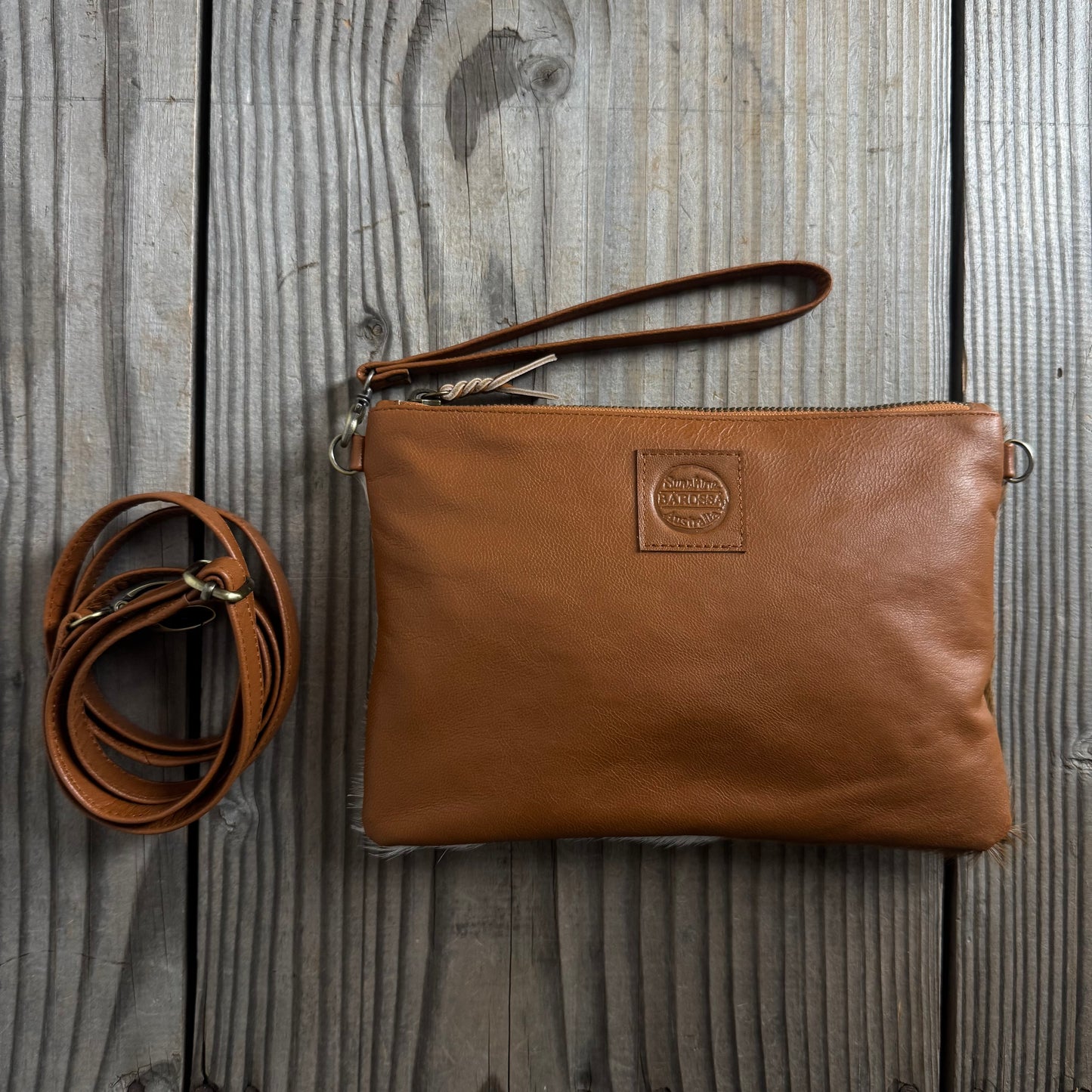 Cowhide Fur & Leather Clutch
