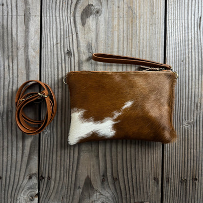 Cowhide Fur & Leather Clutch