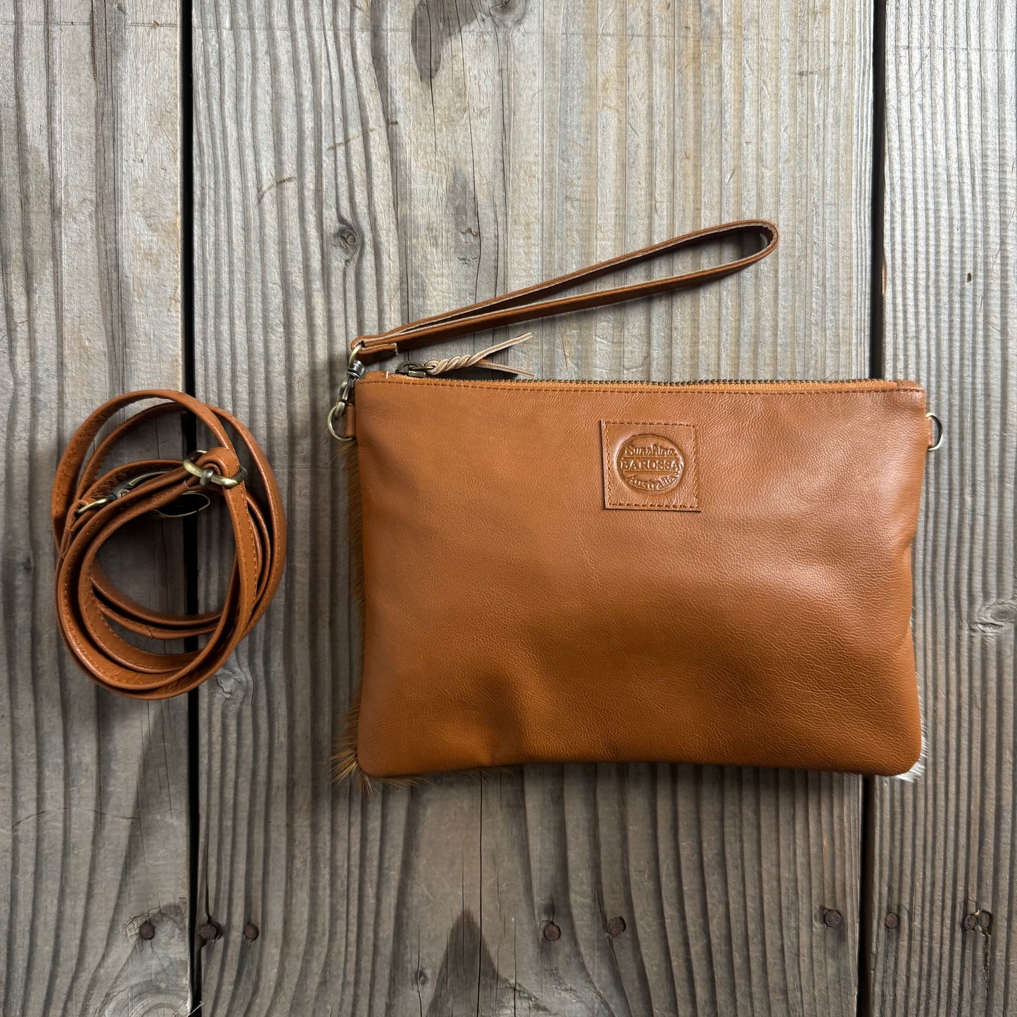 Cowhide Fur & Leather Clutch