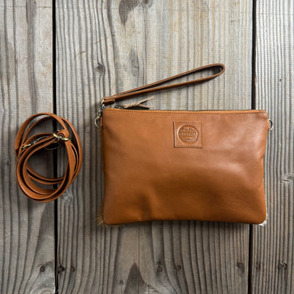 Cowhide Fur & Leather Clutch
