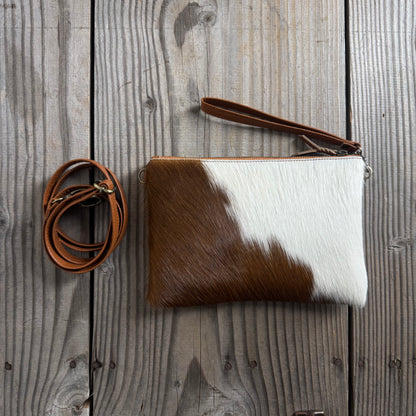 Cowhide Fur & Leather Clutch