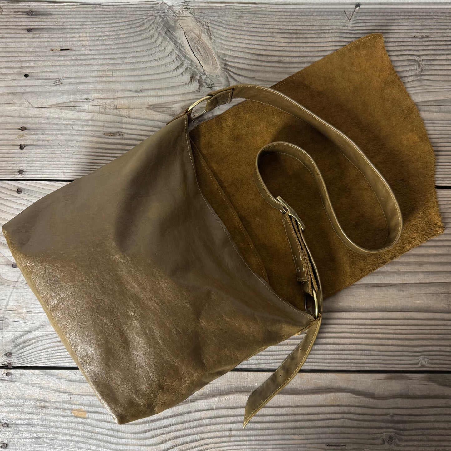 The Vintage Moss Slouch Bag