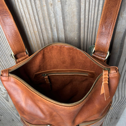 Convertible Leather Bag to Backpack