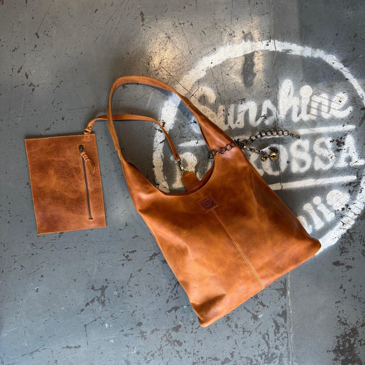 The Caramel Bling Slouch with Internal Detachable Clutch