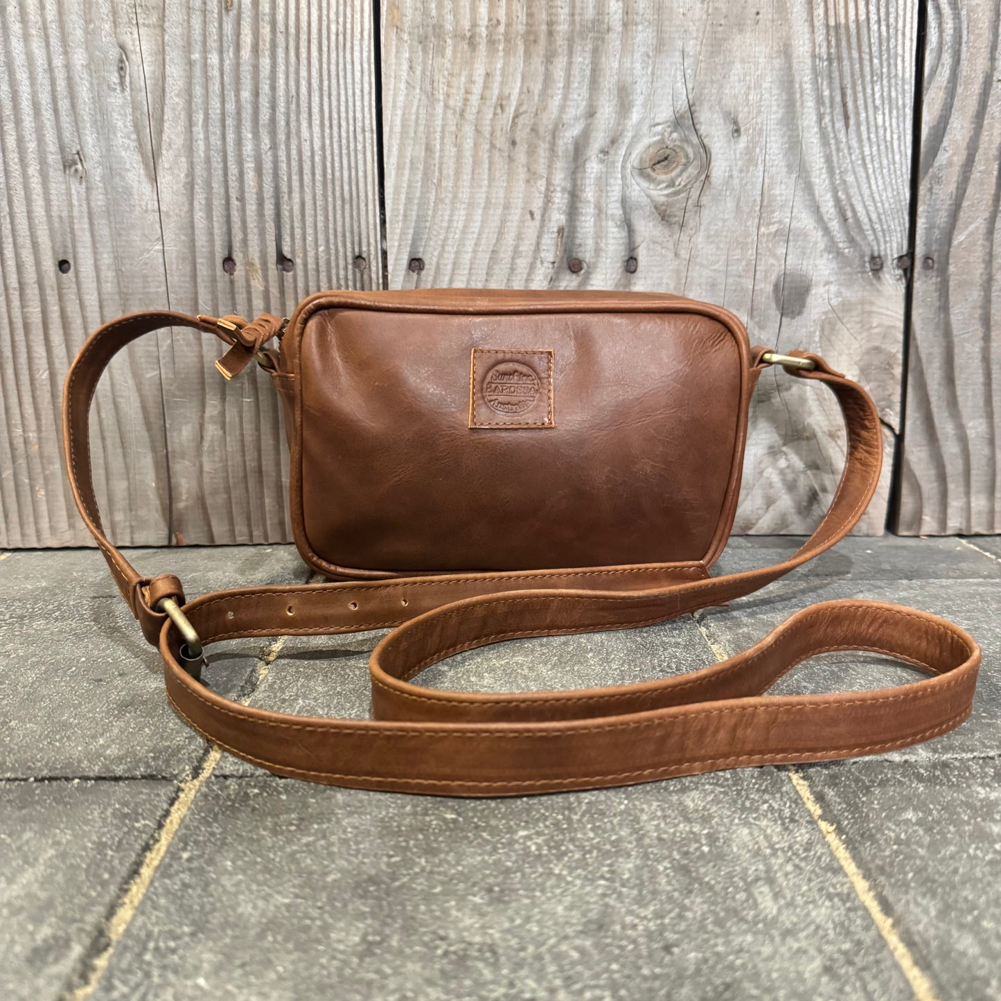 Coloured Leather Pouch with Strap