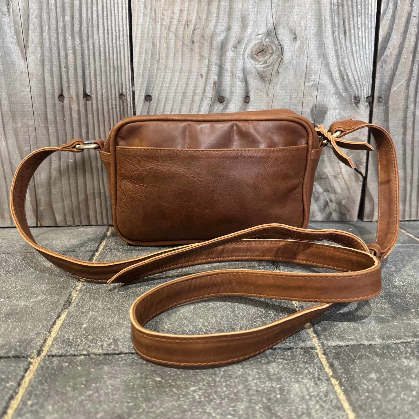 Coloured Leather Pouch with Strap