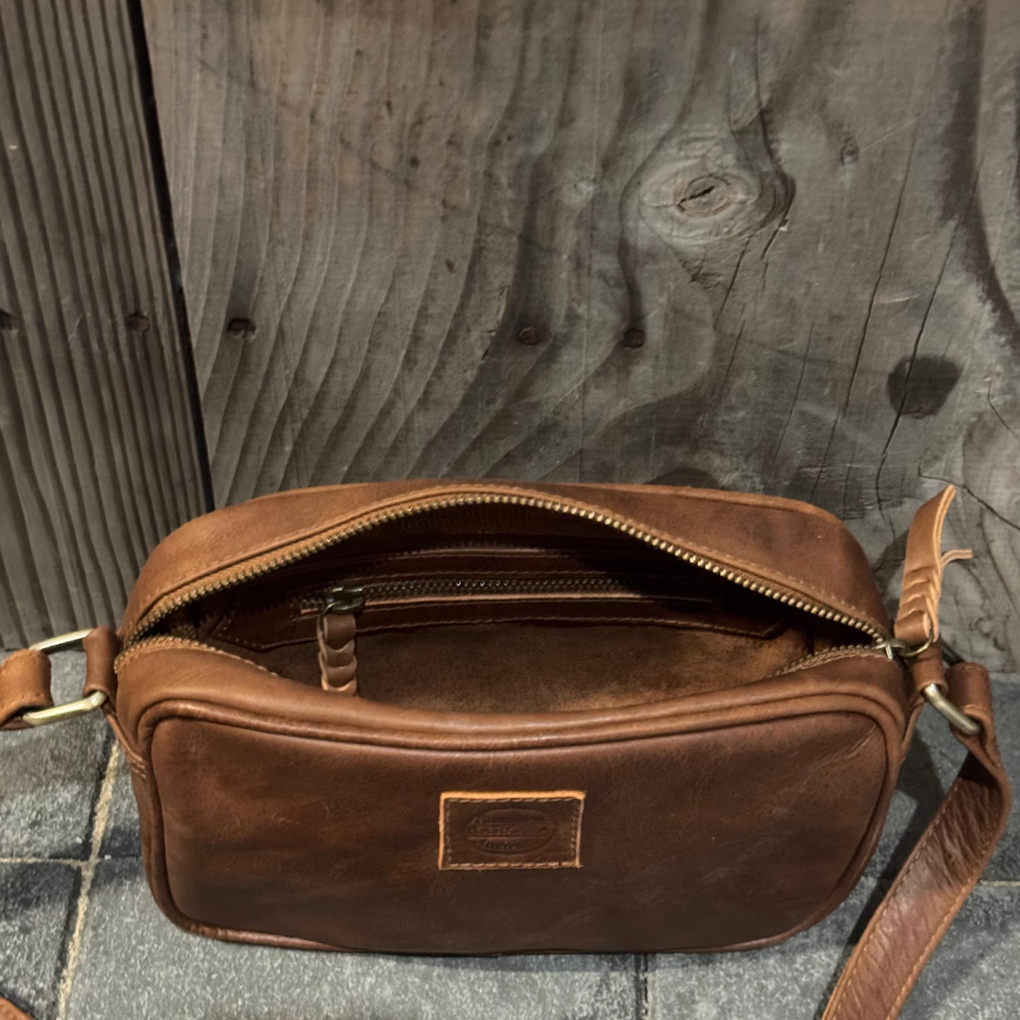 Coloured Leather Pouch with Strap