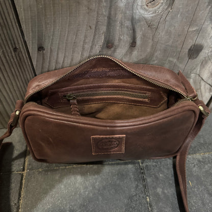 Coloured Leather Pouch with Strap