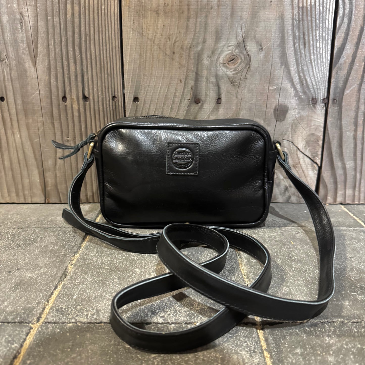 Coloured Leather Pouch with Strap