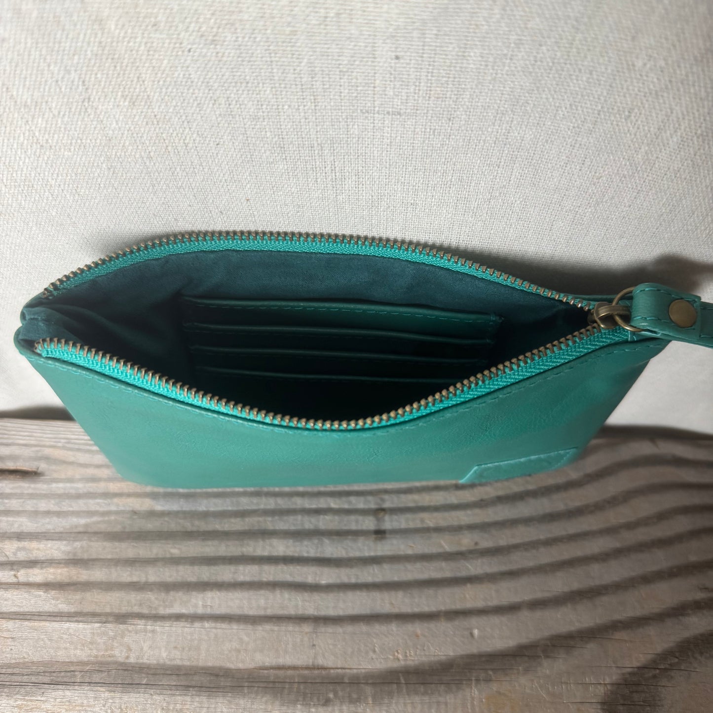 Leather Phone Clutch With Wrist Strap