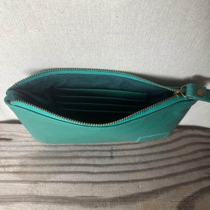 Leather Phone Clutch With Wrist Strap