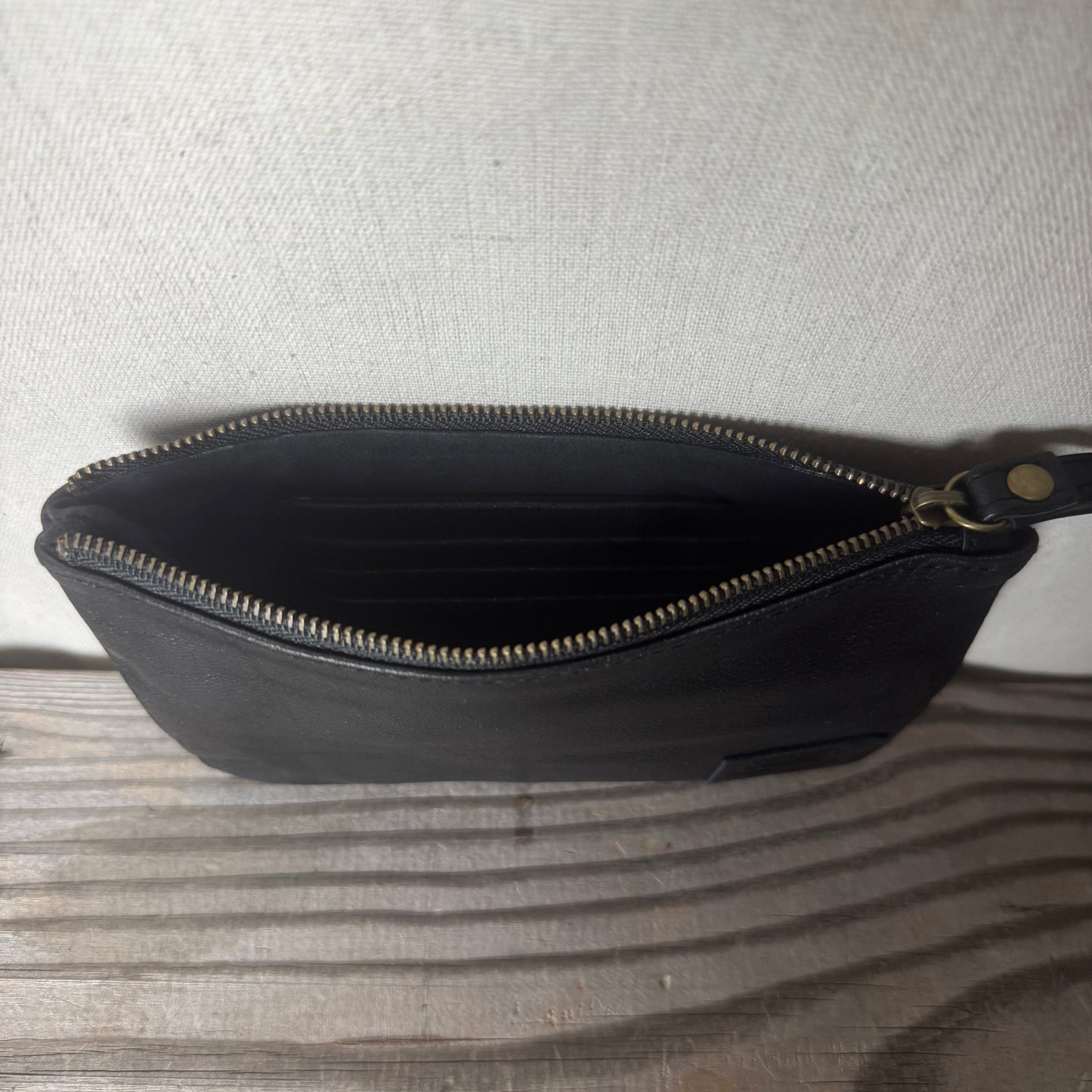 Leather Phone Clutch With Wrist Strap