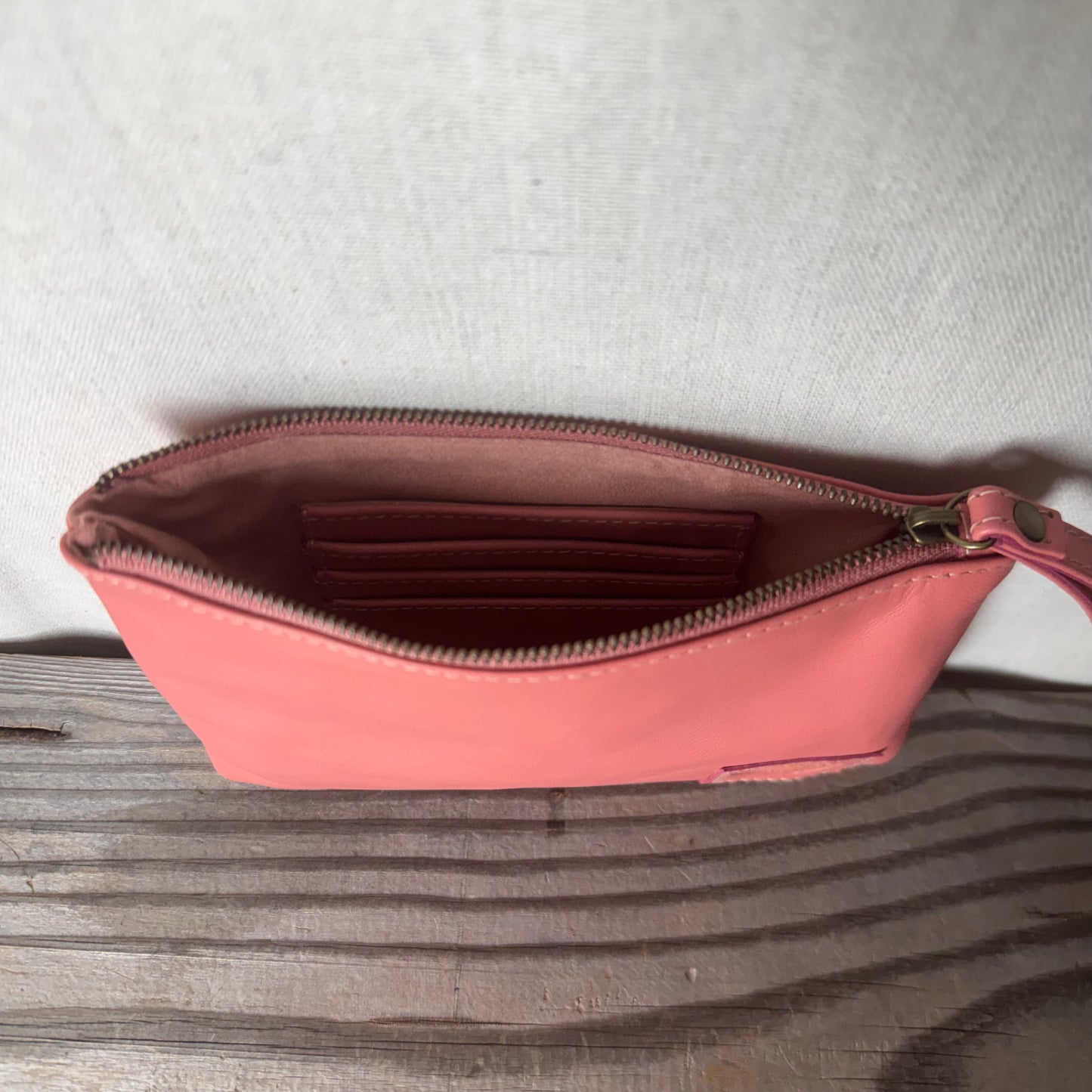 Leather Phone Clutch With Wrist Strap