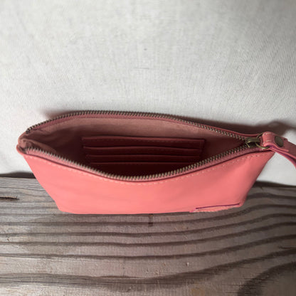 Leather Phone Clutch With Wrist Strap