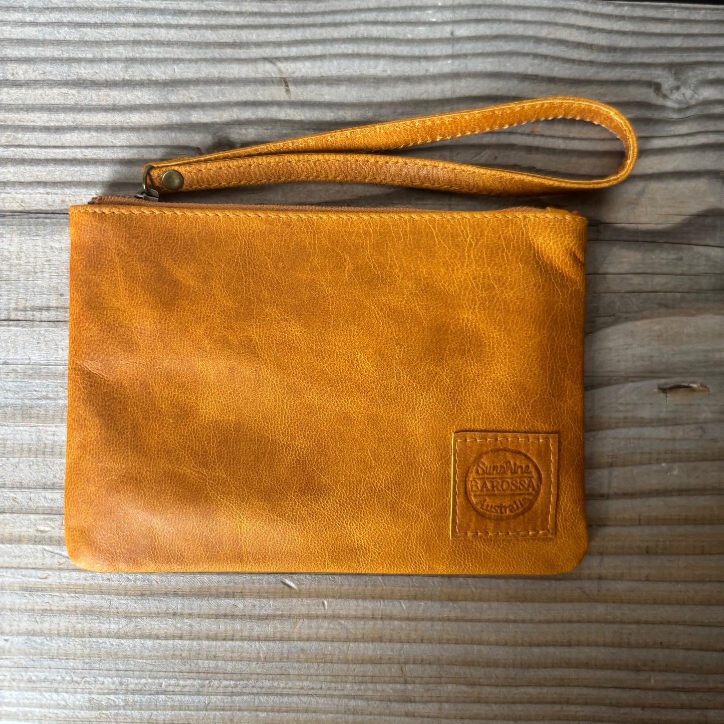 Leather Phone Clutch With Wrist Strap