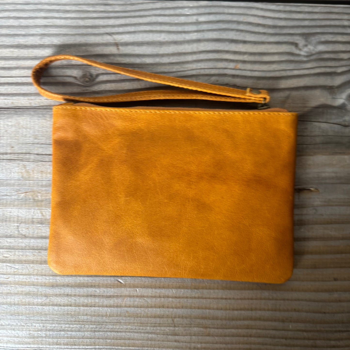 Leather Phone Clutch With Wrist Strap